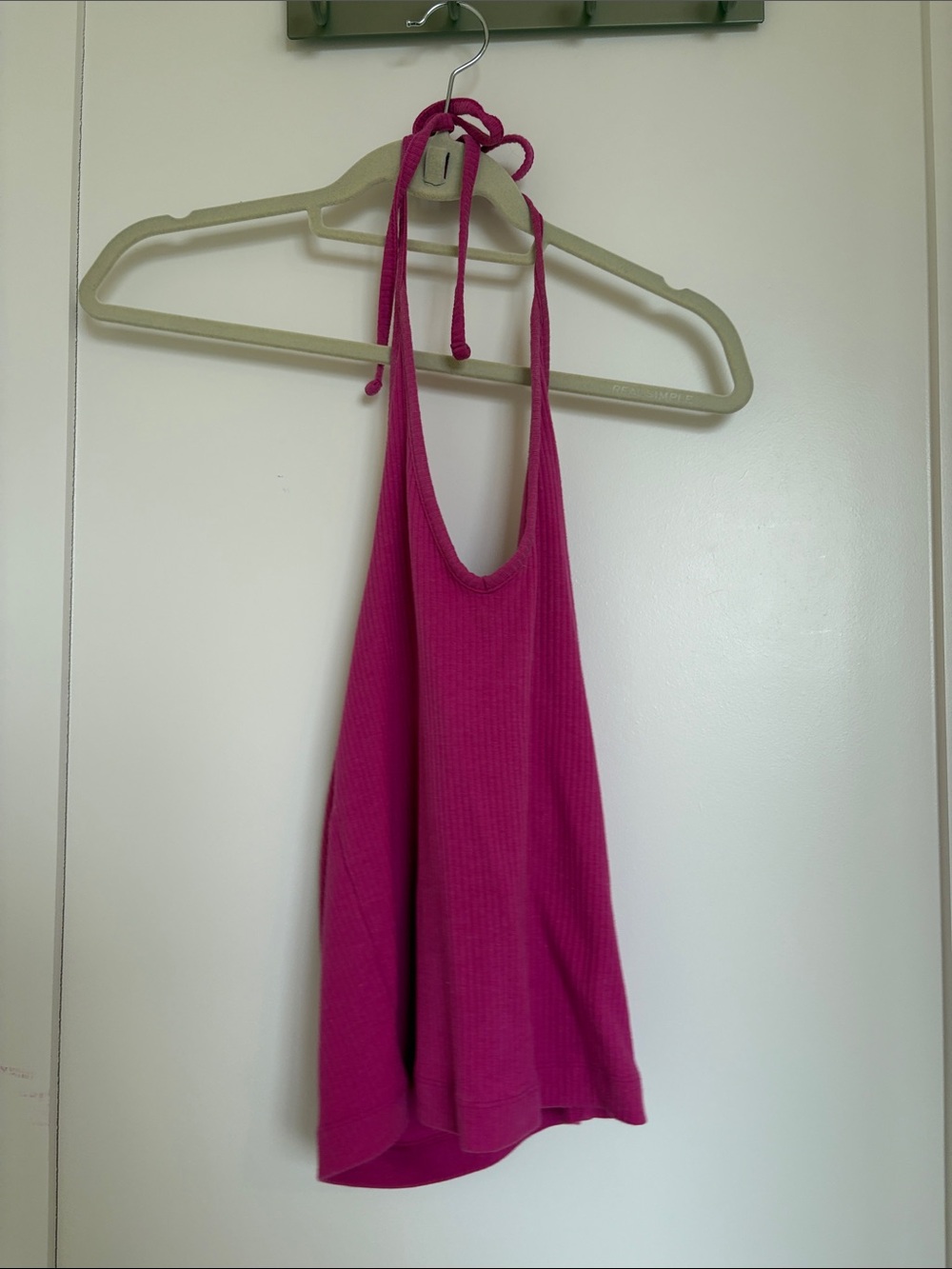 Women's Ribbed Halter Camisole in Fuchsia